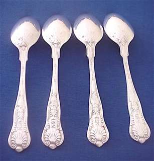 Four Vintage US Navy International Silver Plated Spoons Kings Pattern 