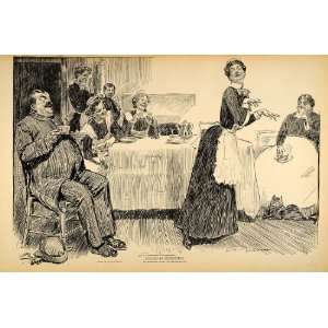 1906 Charles Dana Gibson Servants Maids Butler Print   Original 