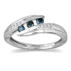   TDW Blue and White Diamond Bypass Ring (I J, I1 I2)  Overstock