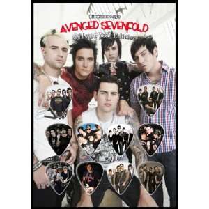 : Avenged Sevenfold Silver Edition Guitar Pick Display With 10 Guitar 