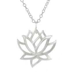 Sterling Silver Lotus Flower Necklace  Overstock