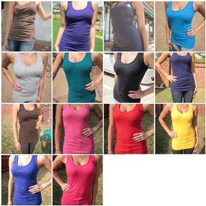 ACTIVE BASIC Racer back ribbed Tank Top S L FREE S&H  