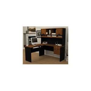   Bestar Innova L Desk in Tuscany Brown & Black finish