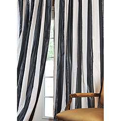  Stripe Faux Silk Taffeta 108 inch Curtain Panel  Overstock
