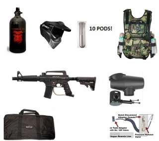 New Tippmann Alpha Black M16 EGRIP Tactical Paintball Gun +Vest,N2 