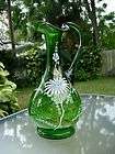 green glass decanter  