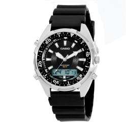 Casio Mens Analog/ Digital Diver Black Resin Watch  Overstock