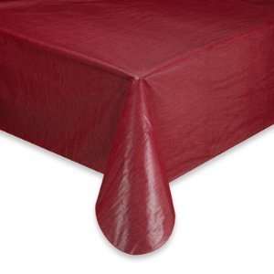  Newport Brick Red 102 Umbrella Hole Vinyl Tablecloth with 