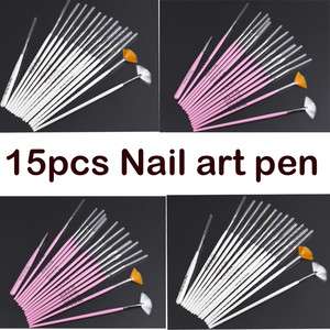 15pcs Nail Art Design Brush Set Painting Pen brus in Tips tip  