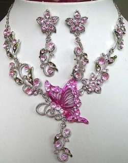 Lots 12Sets Butterfly Bead Metal Necklaces&Earrings  