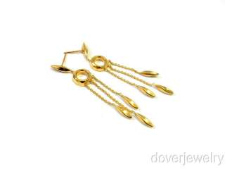 Italian 14K Gold Long Dangle Earrings NR  