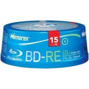  Memorex 97855 Blu Ray Discs (2X Rewriteable Bd Re; 15 Ct 
