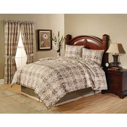 Harden Taupe/ Tan Plaid Queen size Comforter Set  