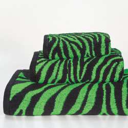 Lime Zebra 3 piece Cotton Towel Set  