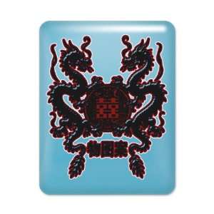  iPad Case Light Blue Two Chinese Dragons 
