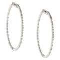   Large Inside out Micro pave Cubic Zirconia Hoop Earrings  