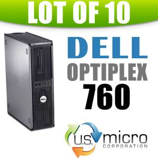 10 LOT   Dell Optiplex 760 C2D 2.6GHZ 1024MB 80GB DVD Desktop Computer 