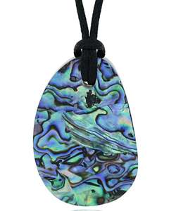   Creations Abalone Pendant with Black Silk Cord  Overstock