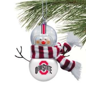  Ohio State Blown Glass Snowman Ornament (Set of 2): Sports 