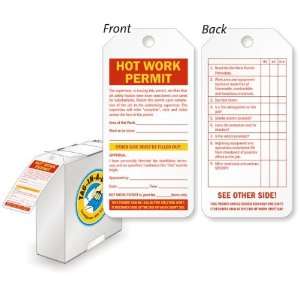  Hot Work Permit Polyolefin Tag in a Box, 3 x 6.25 