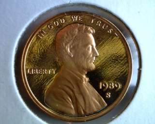 1989 S PROOF Abraham Lincoln Cent   Penny DCAM KEY DATE  