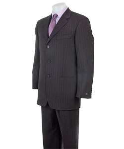 Hugo Boss Mens Black Pinstripe Suit  Overstock