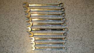 SNAP ON 10 PC METRIC COMBINATION WRENCH SET 12 POINT  