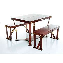 Folding Wood Picnic Table and Bench Set  Overstock