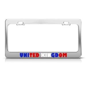 United Kingdom Flag Country License Plate Frame Stainless Metal Tag 