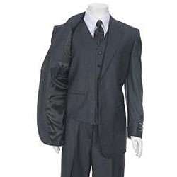 Ferrecci Mens Two button Charcoal Grey 3 piece Mens Suit   