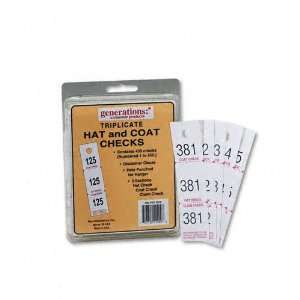  Generations  Numbered Three Part Perforated Paper Coat Room Checks 