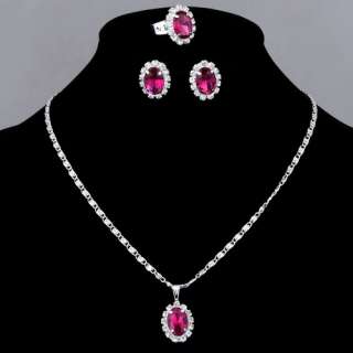   pearl set pendant bead chain necklace rhinestone dangle earring 41N43