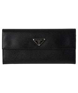 Prada Saffiano Leather Checkbook Wallet  