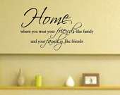 Home treat friends like family and family like friends Vinyl Wall 