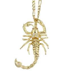   Gold 14k over Sterling Silver CZ Scorpion Necklace  Overstock