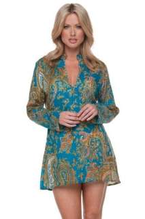 Elan Beaded Tunic in S,M,L CHOICE Turquoise OR Brown  