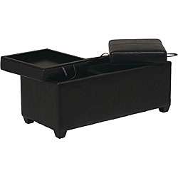 Office Star Metro Storage Ottoman with Dual Trays  Overstock