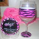 Minx Collectors Oversized 20oz. Wine Glass, Pink and Black Animal 