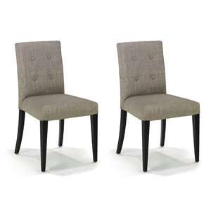   LC3107SIASH Fabric Side Set Dining Chair, Espresso: Home & Kitchen
