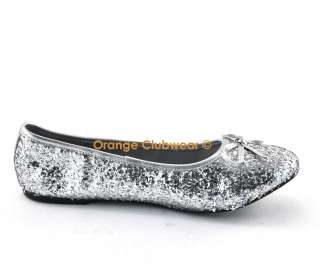   Star 16G Womens Silver Glitter Flats Shoes 885487471396  