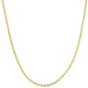    10k Yellow Gold 18 inch Pave Flat Mariner Chain Necklace: Jewelry