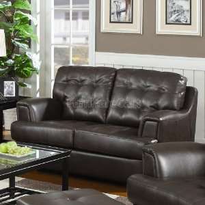  Hugo Chocolate Leather Loveseat by Coaster Furniture 