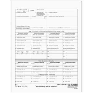  EGP IRS Approved W 2C Copy D Tax Form
