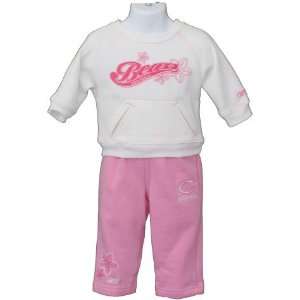  Infant Chicago Bears White/Pink Fashion Crew Jog Set 