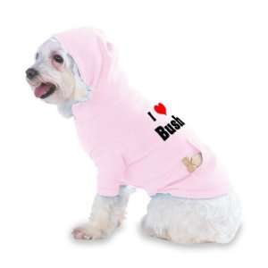 com I Love/Heart Bush Hooded (Hoody) T Shirt with pocket for your Dog 