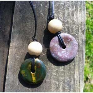  Two Agate Stone Pendant Nursing Necklaces Baby