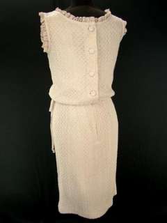 VTG 60s Jonathan Logan PUFFY KNIT Blouson Top Slim Skirt Dress M 