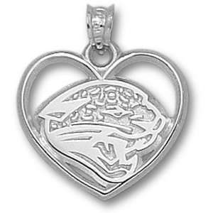   Jaguars NFL Head Heart Pendant (Silver)