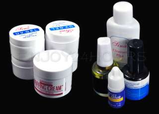 Full Set UV Gel Nail Art Acrylic Powder Liquid Tips Kit  