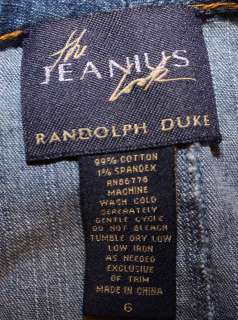 Randolph Duke The Look 6 Womens Jean Denim Skirt KE86  